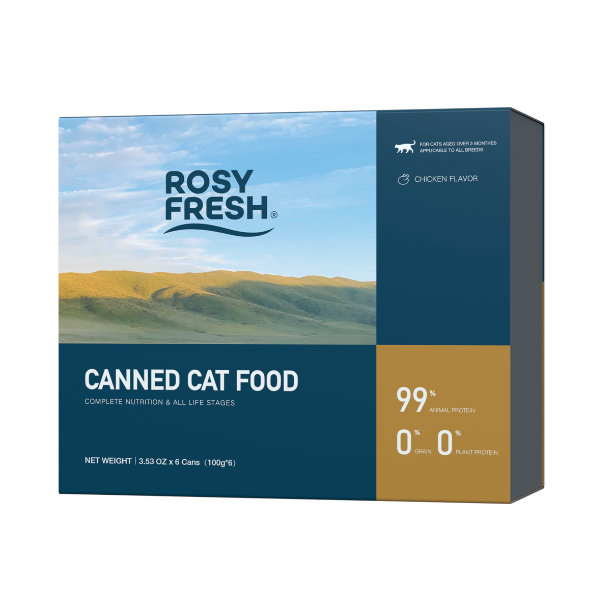 Rosy Fresh wet cat food, box of 6 x 100g