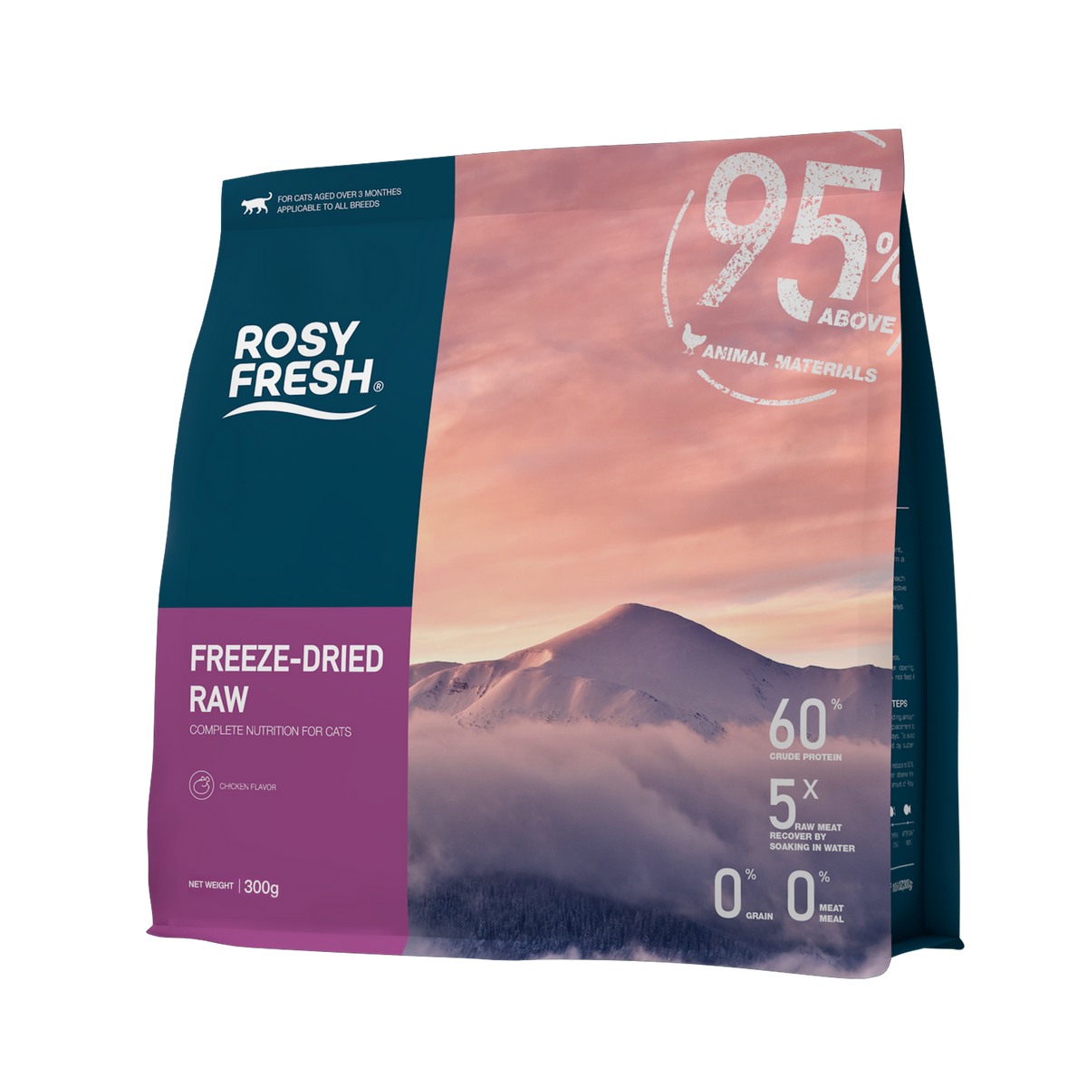 Rosy Fresh freeze-dried raw for cats 300g, chicken