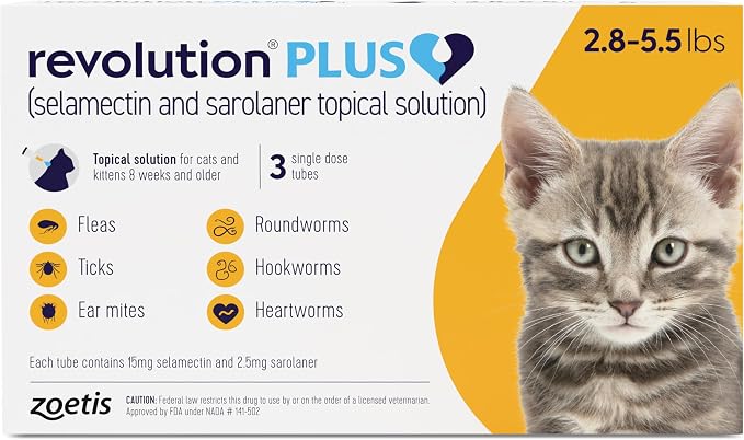 Revolution Plus for cats 1.25 to 2.5 kg, gold box