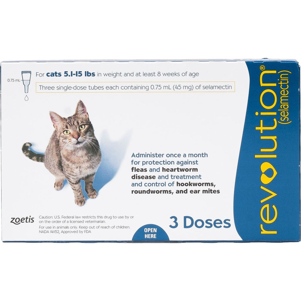 Revolution for cats 2.6 to 7.5 kg, 3-dose box