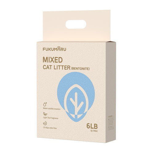 FUKUMARU Mixed Cat Litter (Bentonite), White Tea, 2.7kg bag