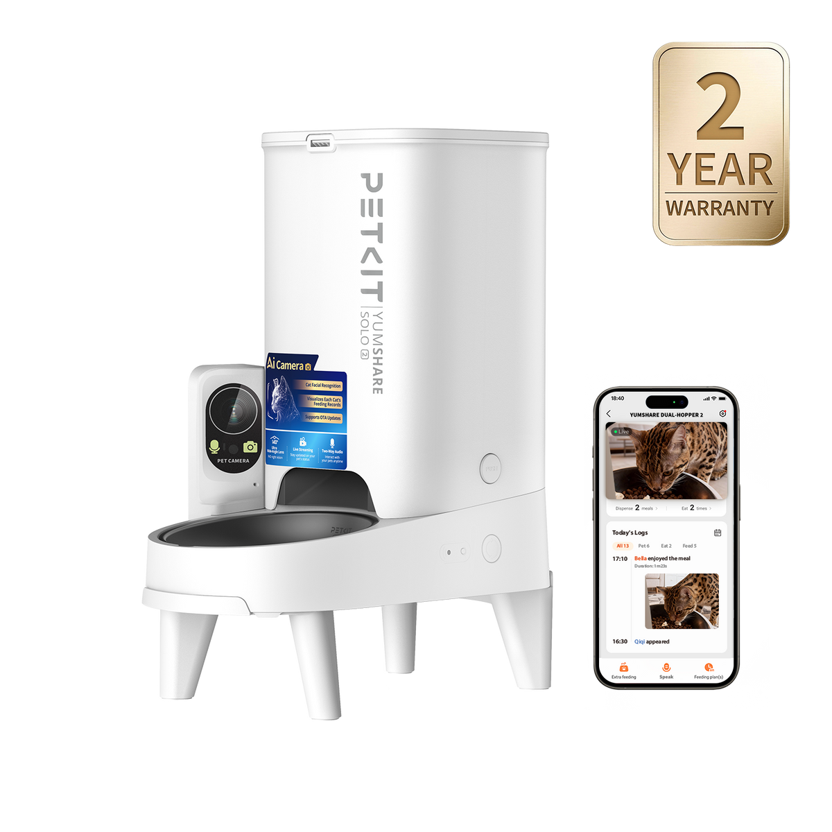 PETKIT Yumshare Solo smart feeder with camera